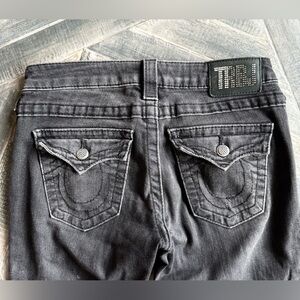 True Religion TRBJ Jeans Womens 26 Black Skinny Rhinestone Embellished Y2K 2000s